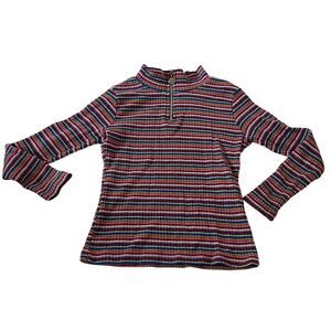 Vtg Y2K 2000s Rainbow Stripe Quarter Zip Girl's Sz 7/8